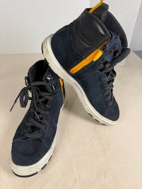 Puma High Top Sneakers Navy Blue Suede Side Zip Men’s US8